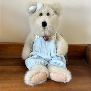 Adorable Boyd  Plush Teddy Bear in Blue Overalls